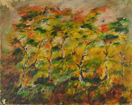 Ignoto PAESAGGIO olio su cartone telato, cm 39,5X49,5 firma L'opera presenta...