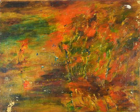 Ignoto PAESAGGIO olio su tavoletta, cm 39,5x49,5 firma L'opera presenta...