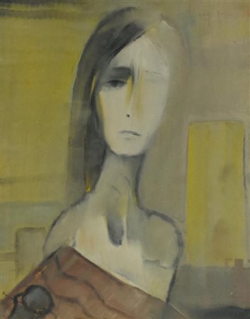 Ignoto VOLTO FEMMINILE olio su tela, cm 50x40
