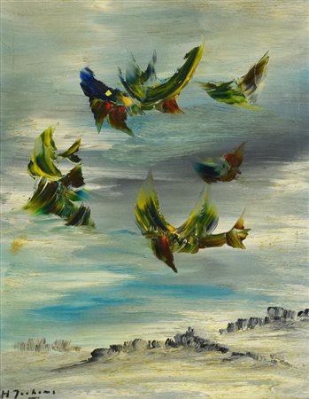 Ignoto SENZA TITOLO olio su tela, cm 50x40 sul fronte: firma