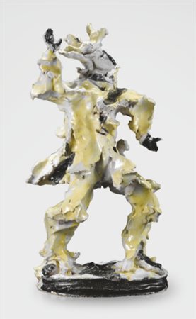 LUCIO FONTANA 1899 - 1968 ARLECCHINO signed on the base, glazed ceramic....