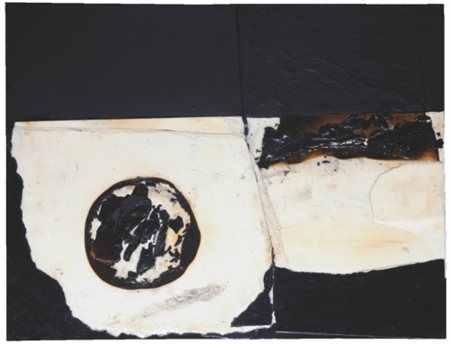 ALBERTO BURRI 1915 - 1995 COMBUSTIONE signed; signed and dated 59 on the...