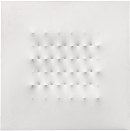 ENRICO CASTELLANI N. 1930 SUPERFICIE BIANCA signed, titled and dated 1974 on...