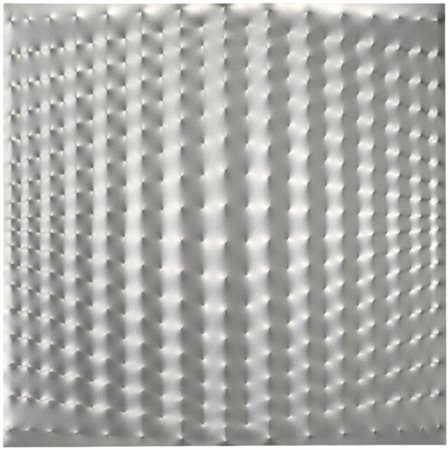 ENRICO CASTELLANI N. 1930 SUPERFICIE ARGENTO signed, titled and dated 1970/73...