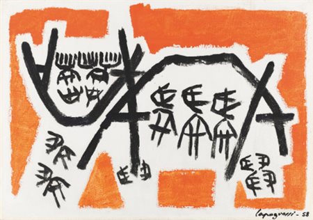 GIUSEPPE CAPOGROSSI 1900 - 1972 SUPERFICIE 248 signed and dated 58; titled...
