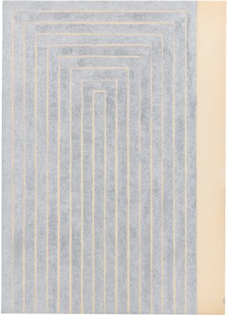 FRANK STELLA B.1936 SENZA TITOLO silver paint and pencil on paper laid on...