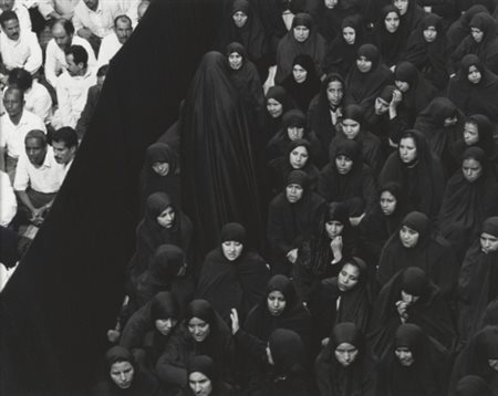 SHIRIN NESHAT N. 1957 FERVOR SERIES (CROWD FROM FRONT, WOMAN LEAVING) signed,...