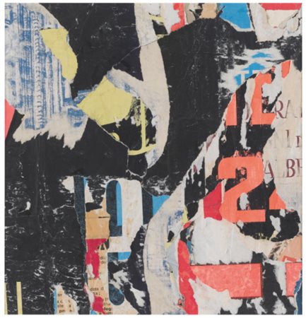 MIMMO ROTELLA 1918 - 2006 SENZA TITOLO signed and dated 61, décollage on...