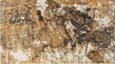 MIMMO ROTELLA 1918 - 2006 SENZA TITOLO signed, retro d'affiche on cardboard....