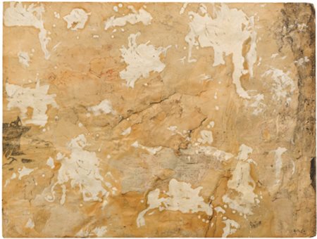 MIMMO ROTELLA 1918 - 2006 MATERIA E FIOCCHI BIANCHI signed, signed, titled...