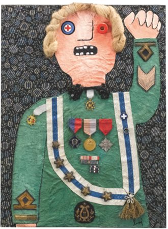 ENRICO BAJ 1924 - 2003 GENERALE signed, signed, titled and dated 1968 on the...