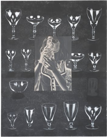 DAVID SALLE N. 1952 MIKE THE BITE acrylic and oil on canvas (in two parts)....