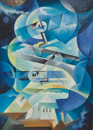 TULLIO CRALI 1910 - 2000 VOLO FUTURISTA signed and dated 29, signed, titled...