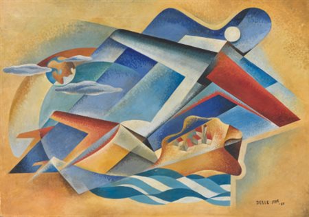 MINO DELLE SITE 1914-1996 PROSPETTIVA AEREA signed and dated 35; titled and...