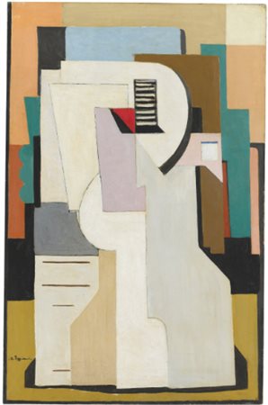 MAURO REGGIANI 1897 - 1980 COMPOSIZIONE R 2 signed, oil on canvas. Executed...