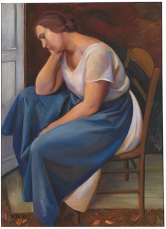 MARIO TOZZI 1895 - 1979 DONNA IN RIPOSO signed, oil on canvas. Executed in...