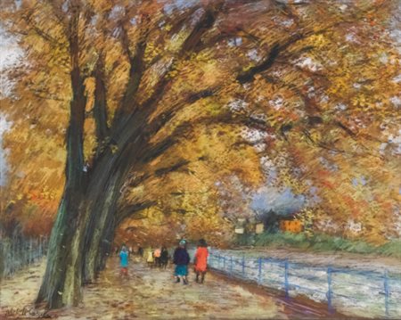 MICHELE CASCELLA 1892-1989 SENZA TITOLO signed. pastels and watercolours on...