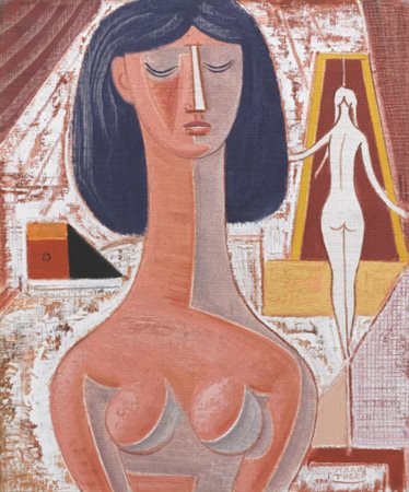 MARIO TOZZI 1895 - 1979 L'EQUILIBRISTA signed and dated 970, oil on canvas...