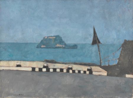 FELICE CASORATI 1883 - 1963 VEDUTA DELLA GALLINARA signed, oil on canvas....