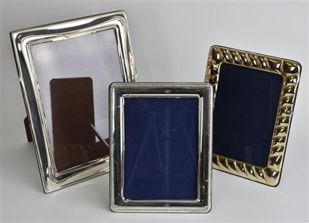 LOTTO DI 3 CORNICI IN ARGENTO STERLING 925 cm 30x24, cm 24x18, cm 23x17...
