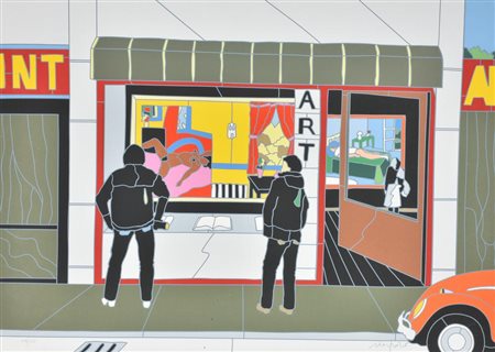 Ugo Nespolo SENZA TITOLO serigrafia su carta, cm 48,5x68,5 esemplare 108 su...