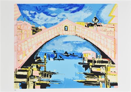 Remo Brindisi VENEZIA litografia su carta, cm 50x70 esemplare P.A. sul...