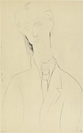 Amedeo Modigliani RITRATTO DI BERNOUARD, 1917/18 litografia su carta, cm...
