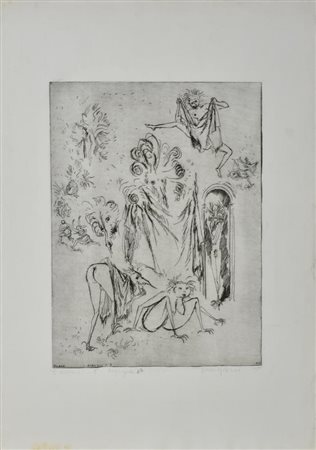 Pierluigi Arri I DIAVOLI acquaforte su carta, cm 53,4x37,7 (lastra cm...