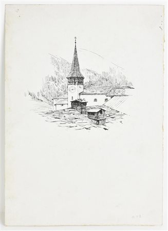 Edoardo Rubino SCORCIO ALPINO china su carta, cm 25x16 L'opera presenta...