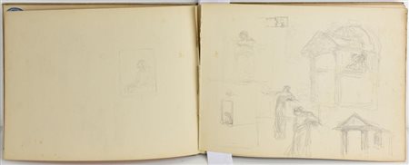 Edoardo Rubino ALBUM DI SCHIZZI con svariati schizzi dell'autore, cm 24x33...