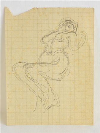 Edoardo Rubino FIGURA FEMMINILE schizzo su carta, cm 13x9,5 L'opera presenta...