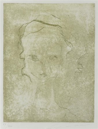 Ernesto Treccani SENZA TITOLO incisione su carta, cm 50x35 (lastra cm 32x25)...