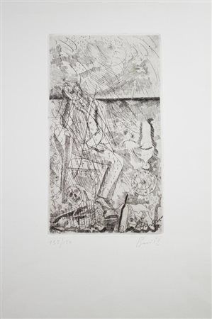 Gastone Breddo UOMO DEL MIO TEMPO acquaforte, cm 46x32 (lastra cm 24,5x14)...