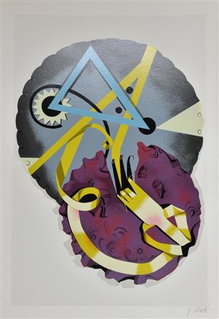 Gianantonio Abate NUOVO FUTURISMO serigrafia su carta, cm 100x70 esemplare...