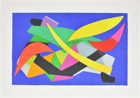 Renzo Nucara SENZA TITOLO serigrafia e collage su carta, cm 70x100 esemplare...