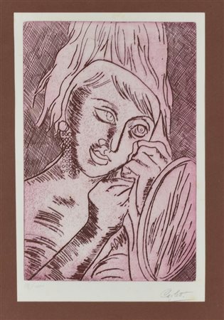 Carletti SENZA TITOLO incisione su carta, cm 50x35 (lastra cm 32x21)...