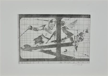 Sebastiano Trovato SENZA TITOLO incisione su carta, cm 35x50 (lastra cm...