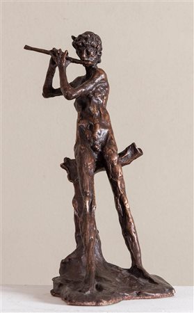 AUGUSTO MURER (Falcade 1922 - Padova 1985). 'Fauno'. Scultura in bronzo. H....