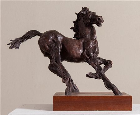 AUGUSTO MURER (Falcade 1922 - Padova 1985). 'Cavallo', 1980. Scultura in...