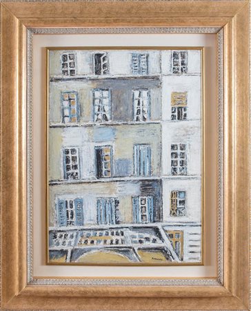 ORFEO TAMBURI (Jesi 1910 - Parigi 1994). 'Finestre di Parigi', 1987. Olio su...