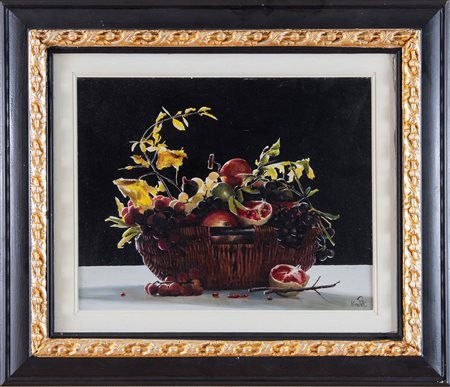 BENIAMINO CICCOTELLI (Tollo 1937). 'Cesto di frutta' 2006. Olio su tela. H....
