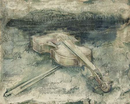 Sandra Brunetti Violino gelato, 1973 tecnica mista su tavola Dimensioni : cm....