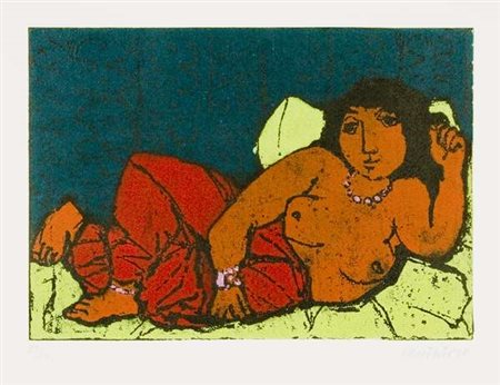 Domenico Cantatore Senza titolo Serigrafia, es.32/50 Dimensioni : cm. 27x39...