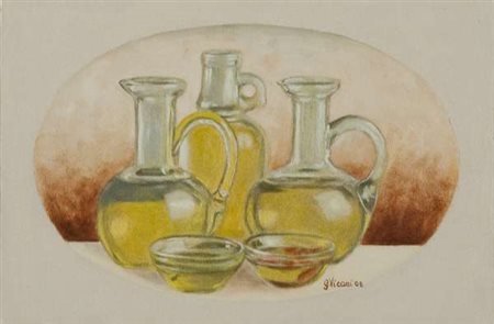 Gaetano Vicari Ampolle ad olio, 2008 olio su tela Dimensioni : cm. 20x30...