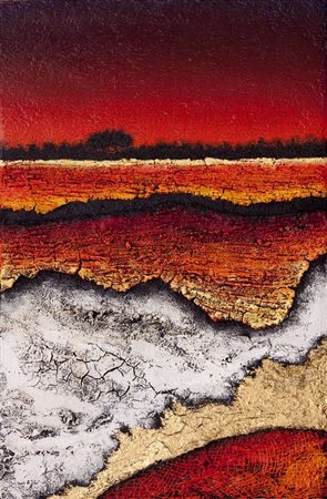 Mario Paschetta Landscape polimaterico su tela Dimensioni : cm. 60x40 Firma...