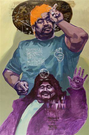 Triangulo Dorado Maradona, 2010 tecnica mista su tela Dimensioni : cm....