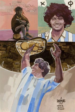 Triangulo Dorado Maradona, 2010 tecnica mista su tela Dimensioni : cm....