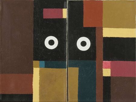 Carlo Moggia occhi (nella tela), 1993 dittico,acrilico su tela Dimensioni :...