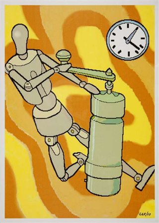 Cesare Garuti La macina del tempo, 2010 computer grafica,es. 002 Dimensioni :...