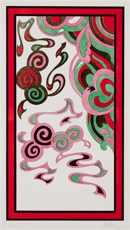 Emilio Pucci Senza titolo litografia,es. p.d.a. Dimensioni : cm. 60x33...